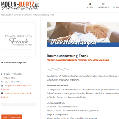 Köln Deutz kommt! Moderne Raumausstattung mit über 100 Jahren Tradition